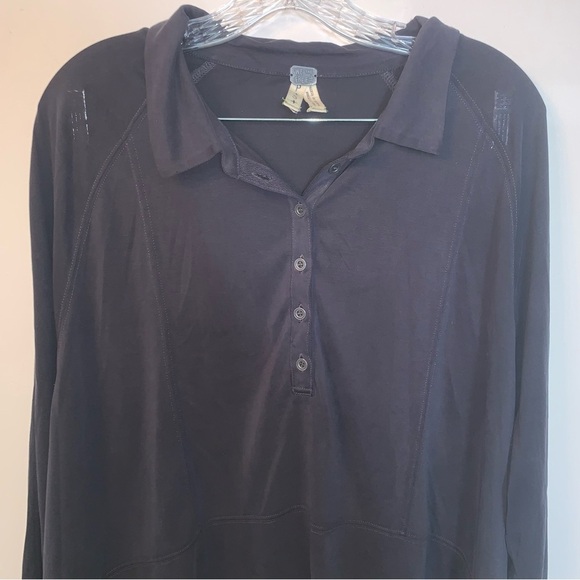 We The Free Blue High Low Henley Top Long Sleeve S - Picture 6 of 9